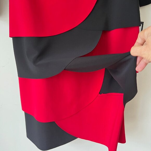 NWT Cartise Black & Red Tiered Cocktail Dress — Made in Canada — Size 6 - Picture 11 of 16